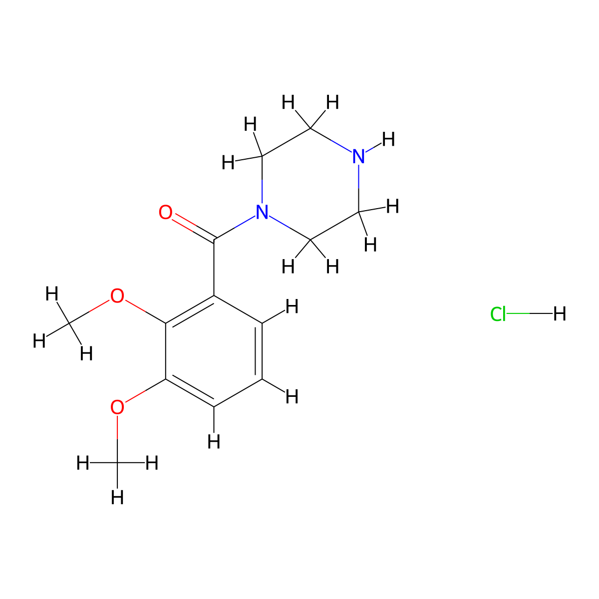 1-(2,3-Dimethoxybenzoyl)piperazine hydrochloride molecular structure, CAS 1221723-48-3