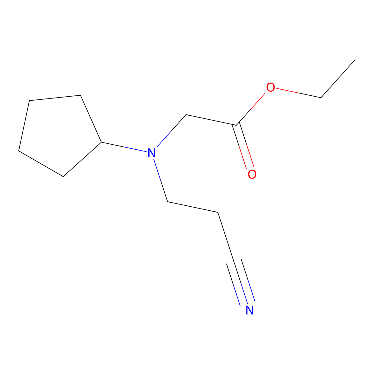 Ethyl 2-[(2-cyanoethyl)(cyclopentyl)amino]acetate molecular structure, CAS 1221723-50-7