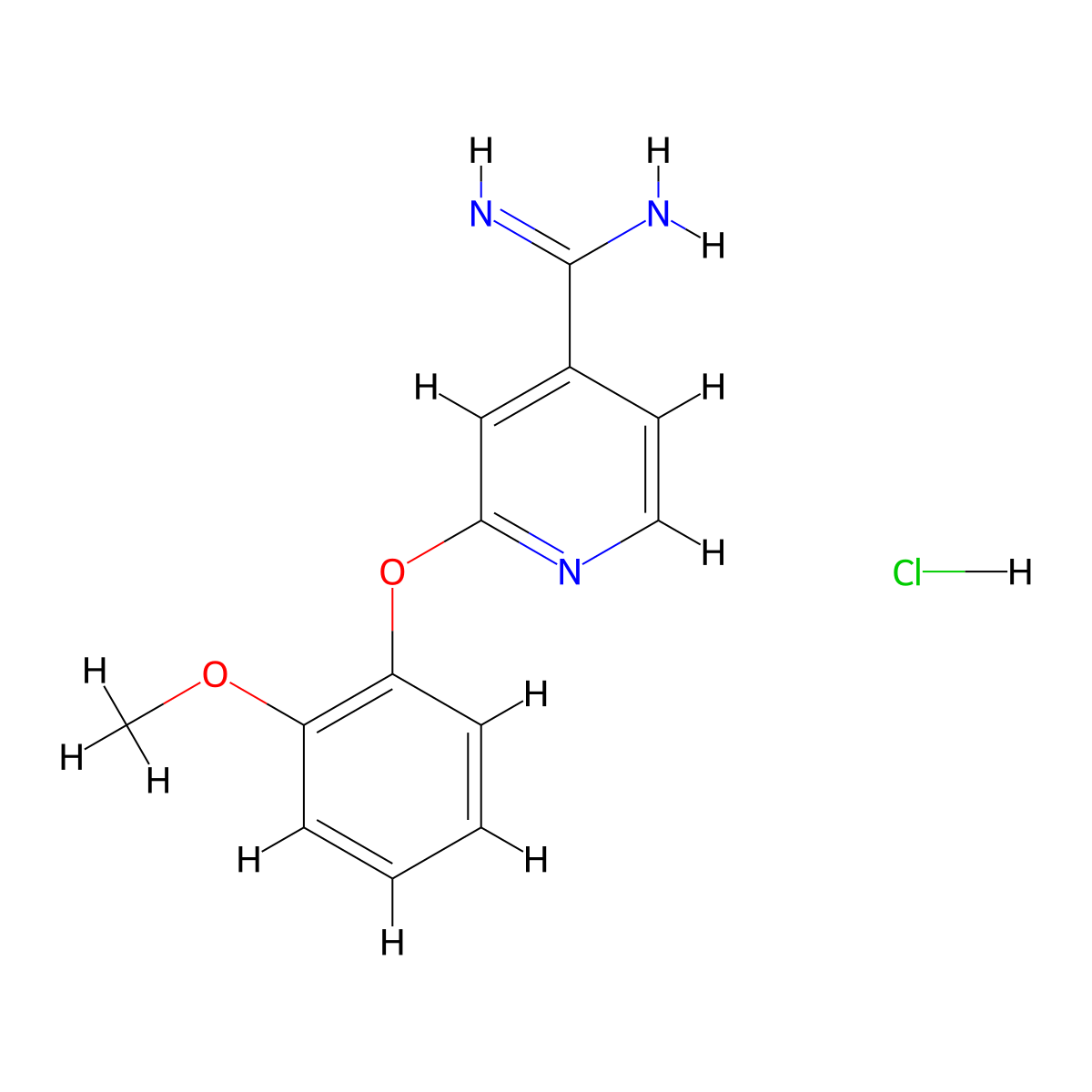 2-(2-Methoxyphenoxy)pyridine-4-carboximidamide hydrochloride molecular structure, CAS 1221723-54-1