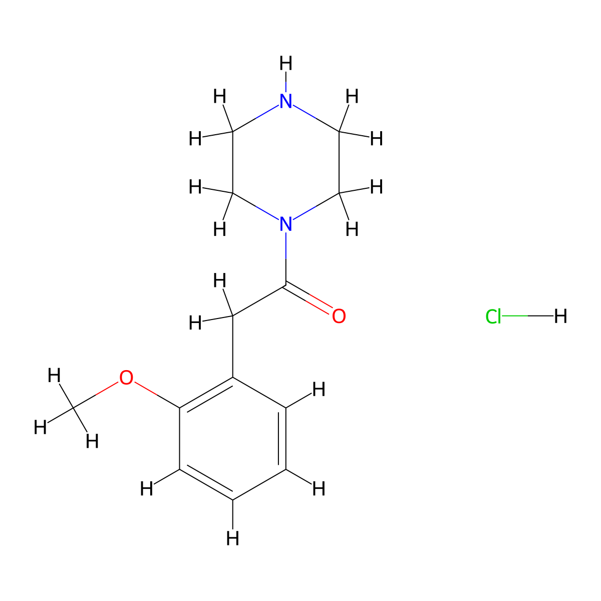 2-(2-Methoxyphenyl)-1-(piperazin-1-yl)ethan-1-one hydrochloride molecular structure, CAS 1221723-66-5