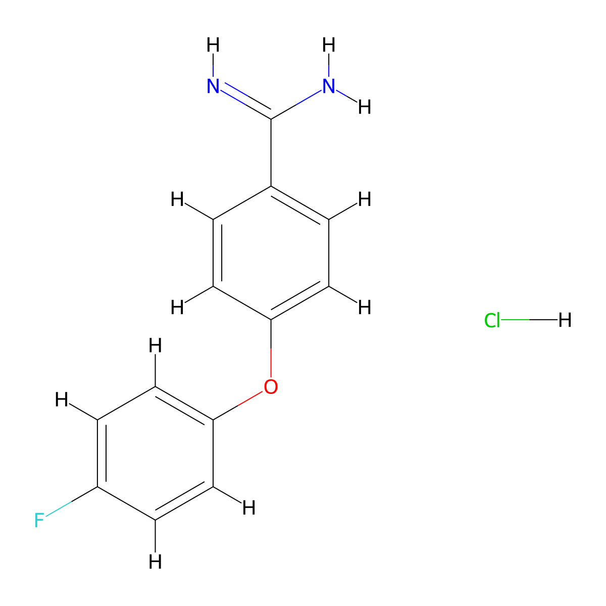 4-(4-Fluorophenoxy)benzene-1-carboximidamide hydrochloride molecular structure, CAS 1221723-68-7