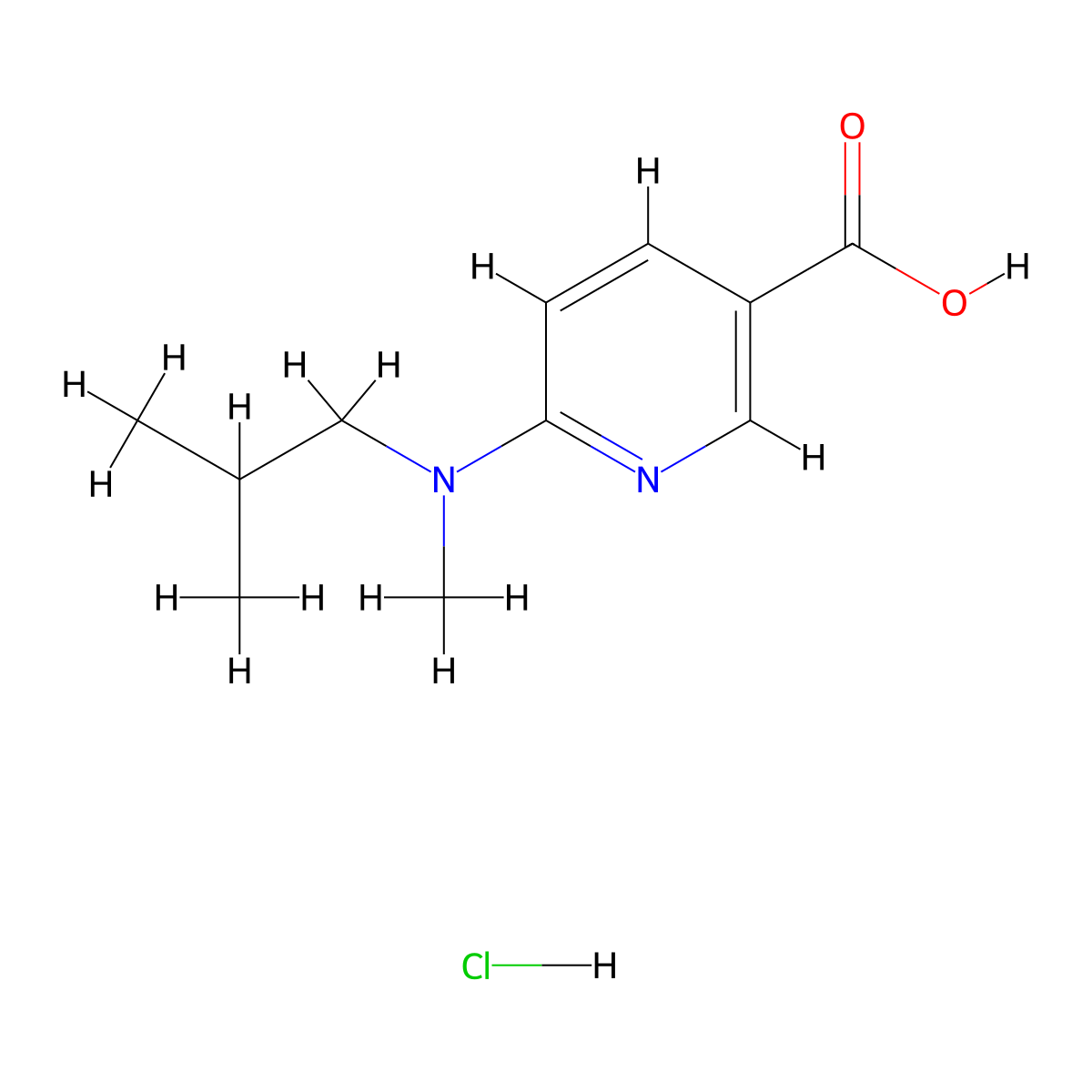 6-[Methyl(2-methylpropyl)amino]pyridine-3-carboxylic acid hydrochloride molecular structure, CAS 1221723-69-8