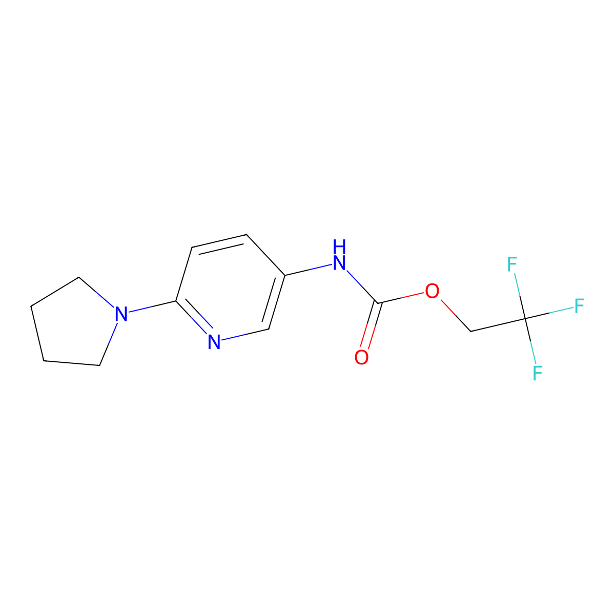 2,2,2-trifluoroethyl N-[6-(pyrrolidin-1-yl)pyridin-3-yl]carbamate molecular structure, CAS 1221723-70-1