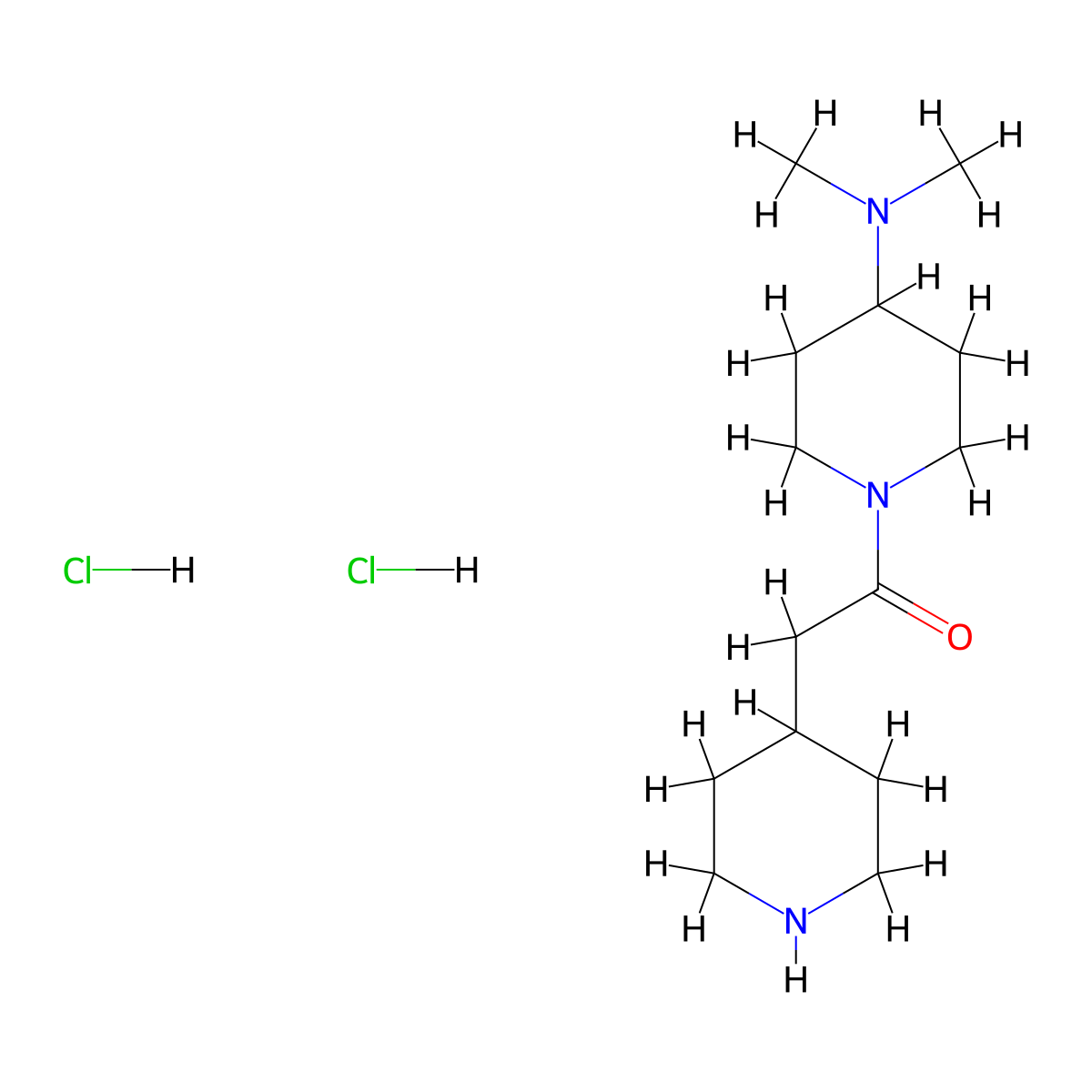 1-[4-(Dimethylamino)piperidin-1-yl]-2-(piperidin-4-yl)ethan-1-one dihydrochloride molecular structure, CAS 1221723-73-4