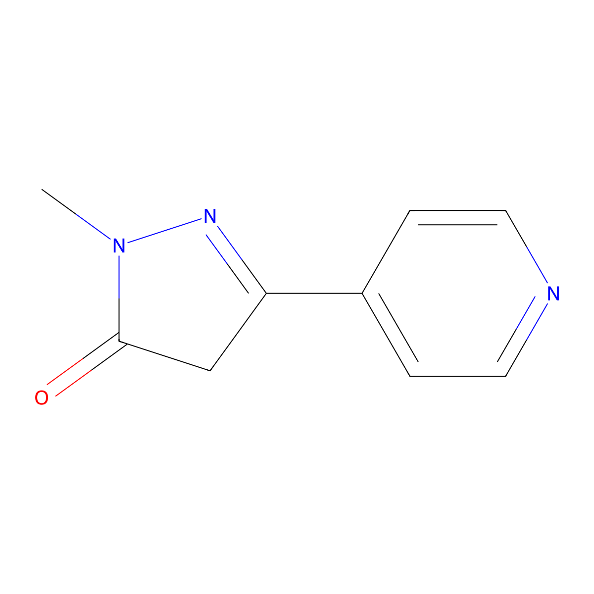 1-methyl-3-(pyridin-4-yl)-4,5-dihydro-1H-pyrazol-5-one molecular structure, CAS 1221723-78-9