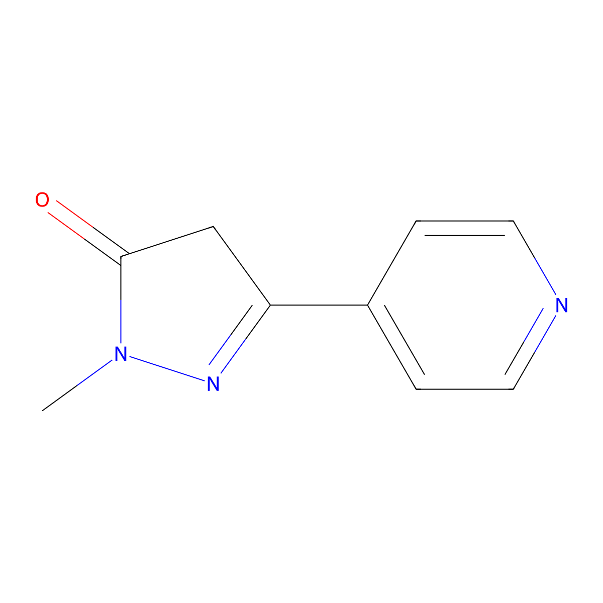1-methyl-3-(pyridin-4-yl)-4,5-dihydro-1H-pyrazol-5-one molecular structure, CAS 1221723-78-9
