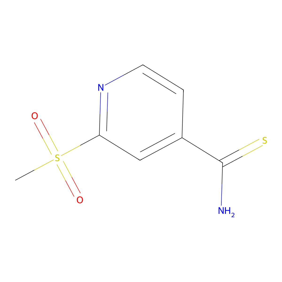2-Methanesulfonylpyridine-4-carbothioamide molecular structure, CAS 1221723-80-3