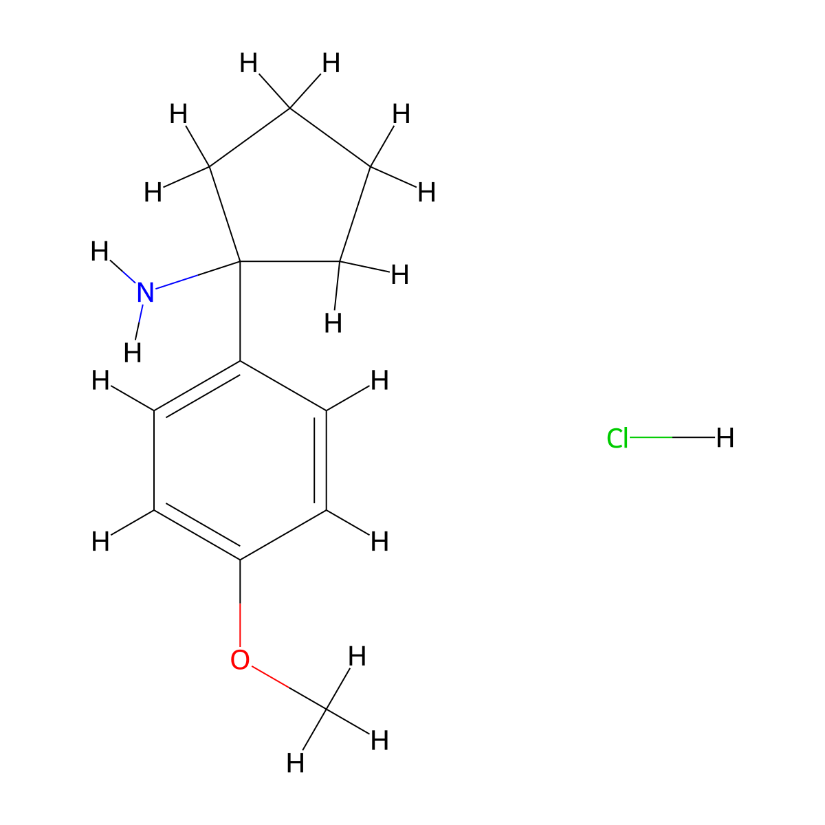 1-(4-Methoxyphenyl)cyclopentan-1-amine hydrochloride molecular structure, CAS 1221723-81-4