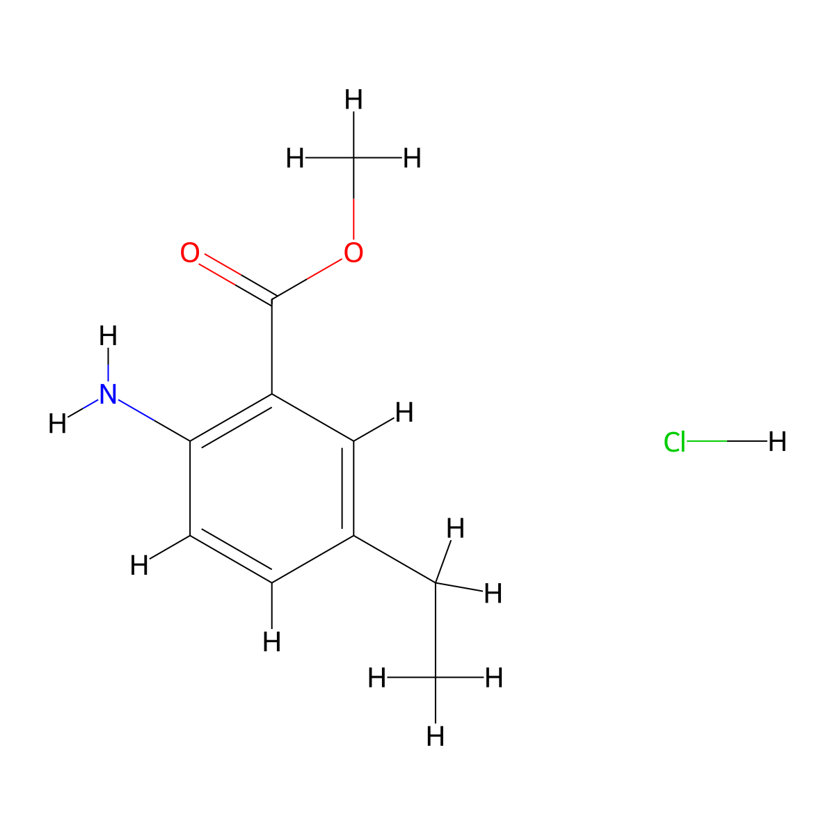 Methyl 2-amino-5-ethylbenzoate hydrochloride molecular structure, CAS 1221723-85-8