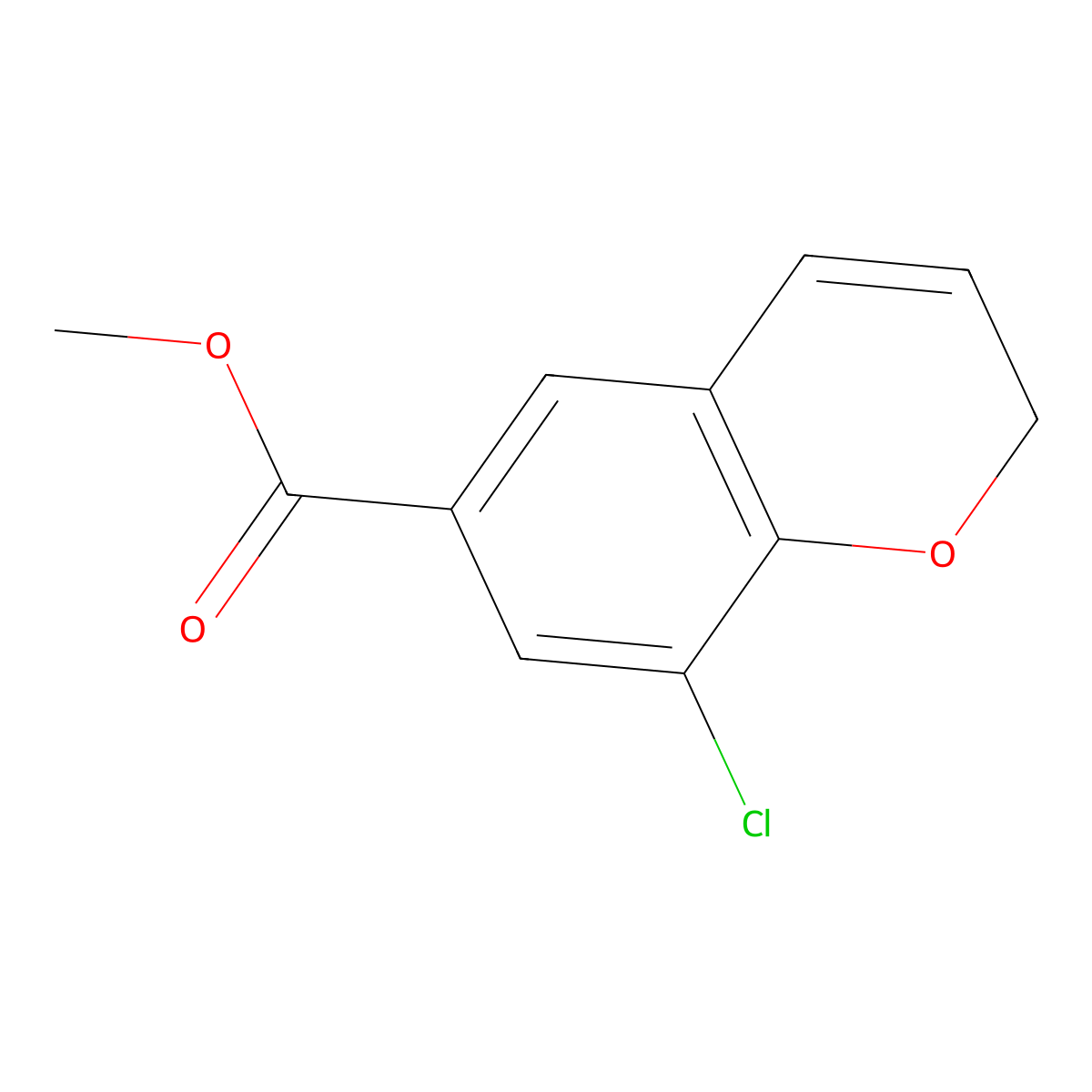 methyl 8-chloro-2H-chromene-6-carboxylate molecular structure, CAS 1221723-86-9