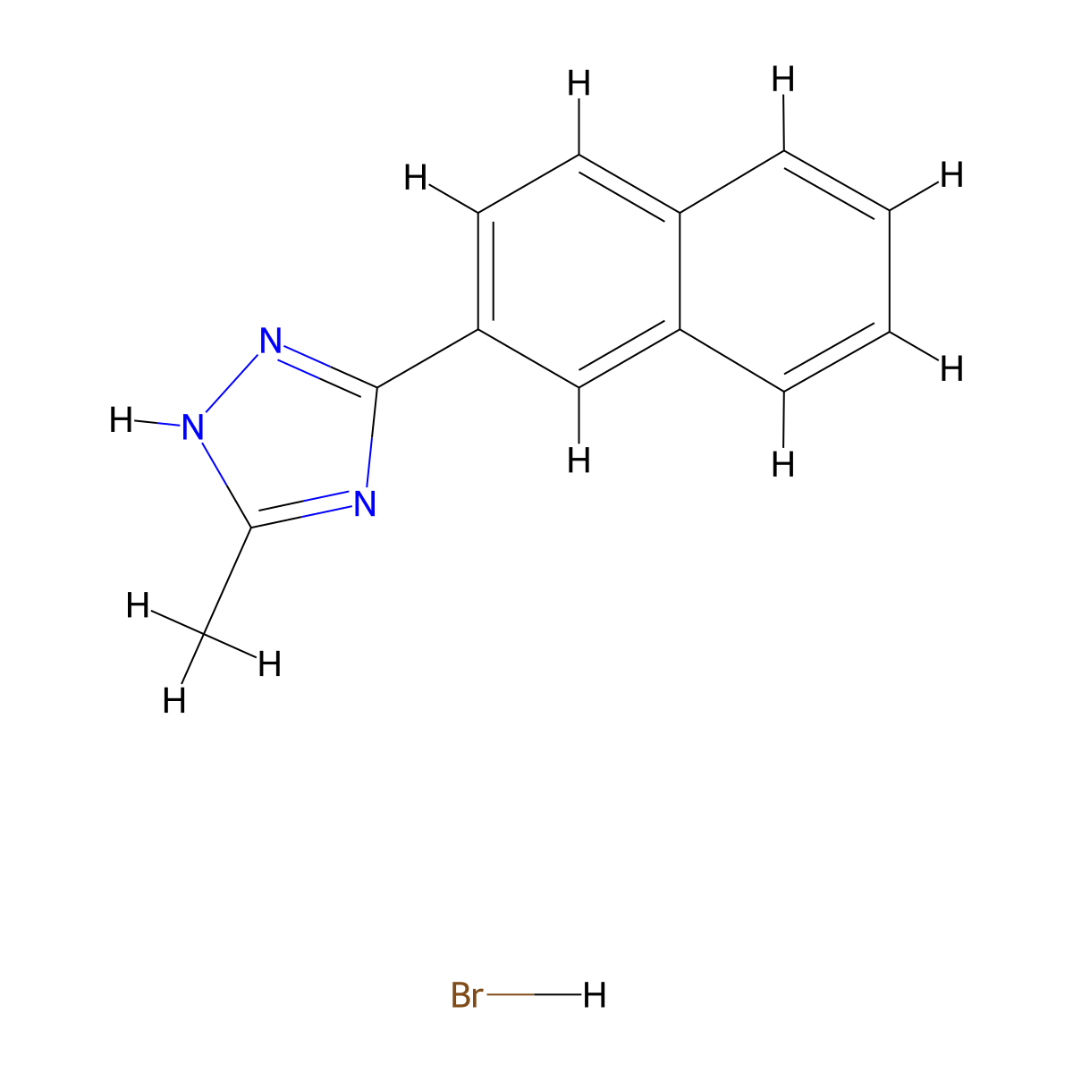 3-methyl-5-(naphthalen-2-yl)-1H-1,2,4-triazole hydrobromide molecular structure, CAS 1221723-88-1