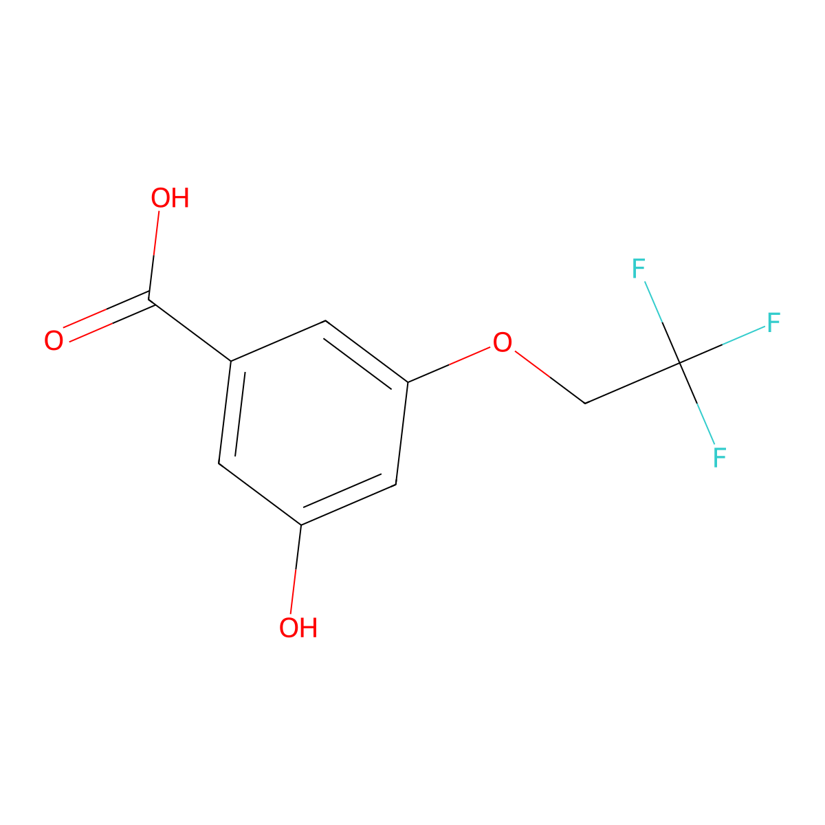 3-Hydroxy-5-(2,2,2-trifluoroethoxy)benzoic acid molecular structure, CAS 1221723-99-4