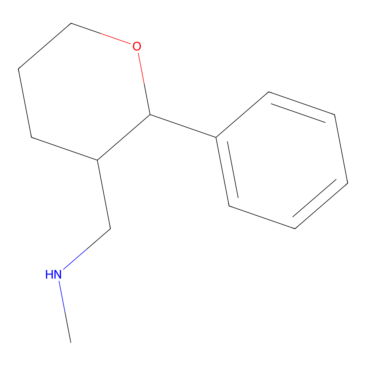 Methyl((2-phenyloxan-3-yl)methyl)amine molecular structure, CAS 1221724-01-1