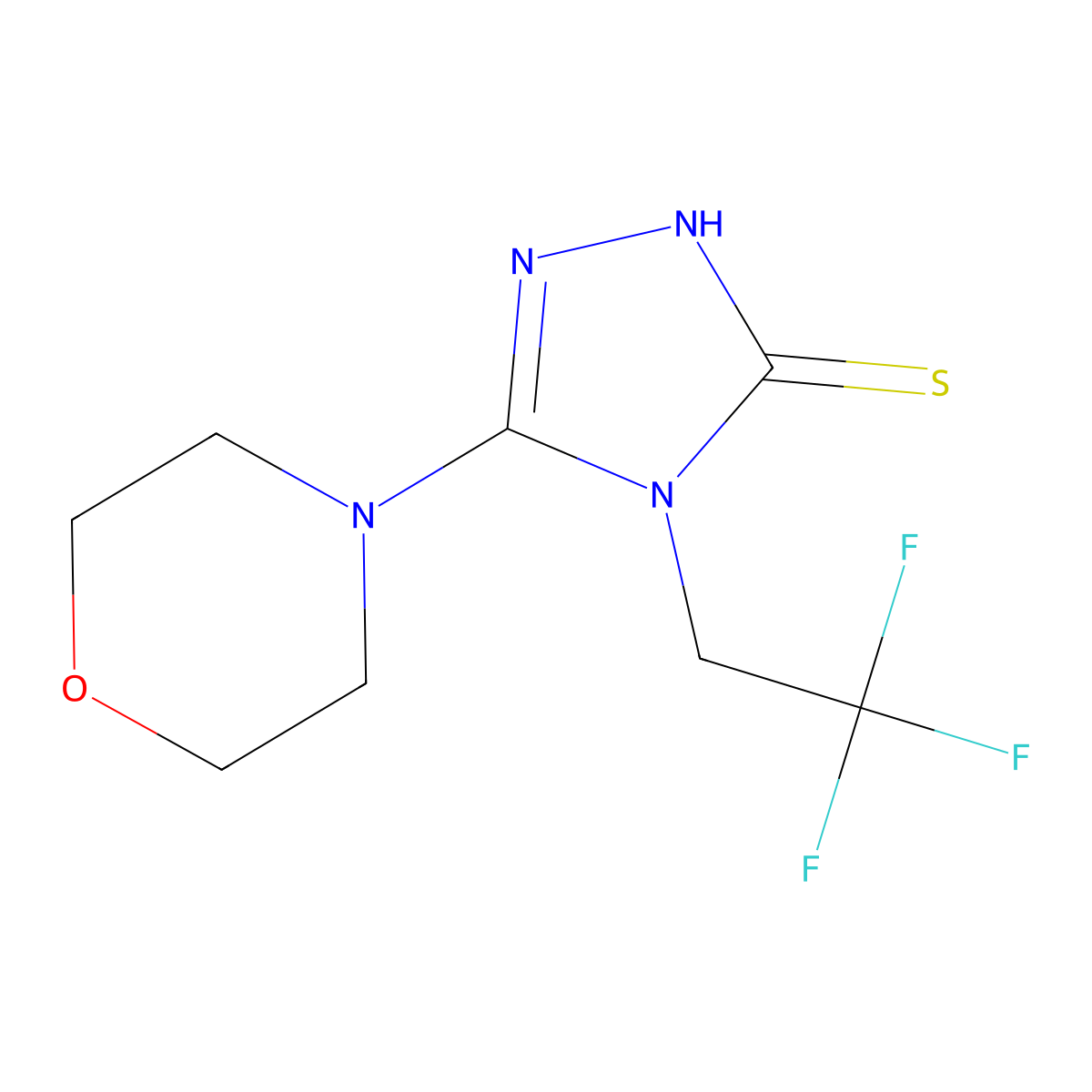 5-(morpholin-4-yl)-4-(2,2,2-trifluoroethyl)-4H-1,2,4-triazole-3-thiol molecular structure, CAS 1221724-02-2