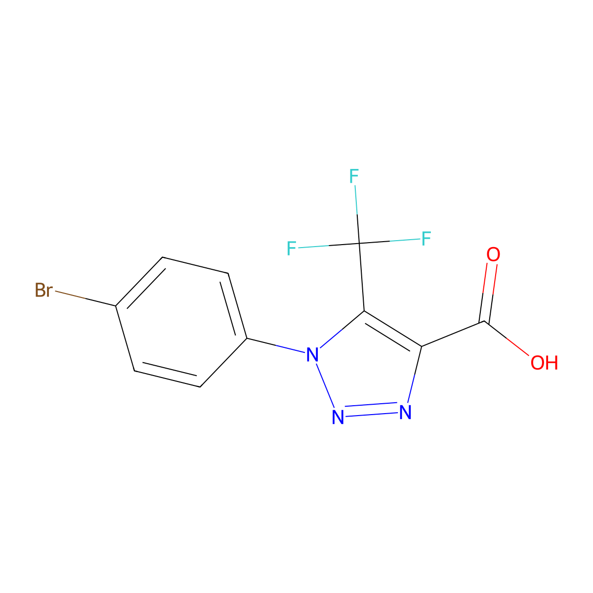 1-(4-bromophenyl)-5-(trifluoromethyl)-1H-1,2,3-triazole-4-carboxylic acid molecular structure, CAS 1221724-13-5