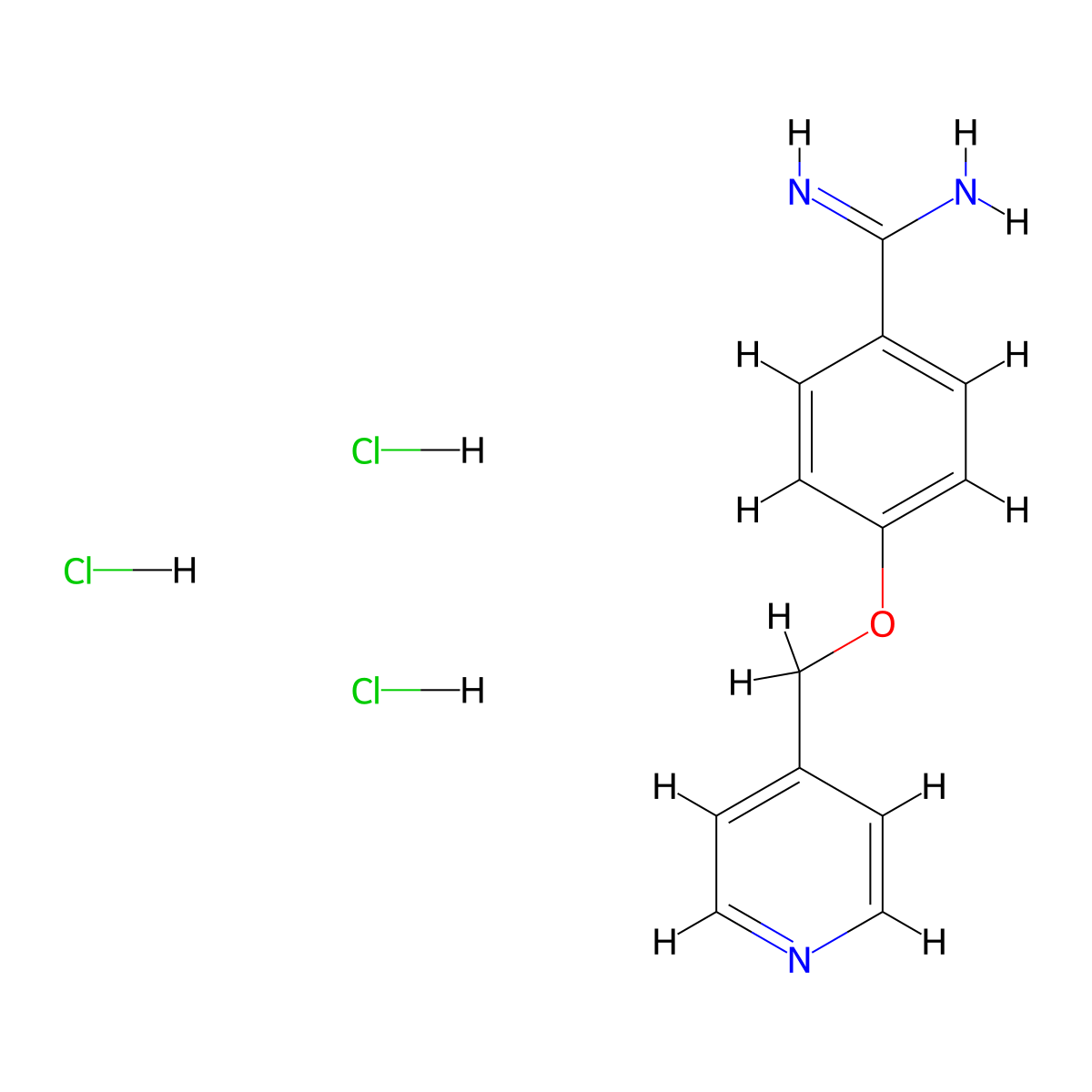4-(Pyridin-4-ylmethoxy)benzene-1-carboximidamide trihydrochloride molecular structure, CAS 1221724-14-6