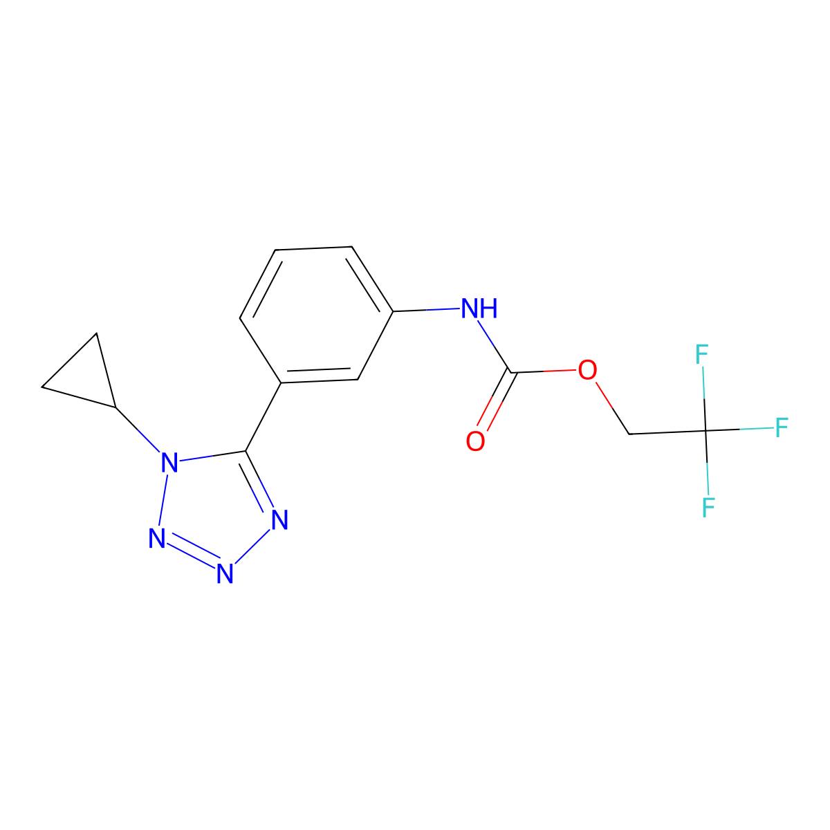 2,2,2-trifluoroethyl N-[3-(1-cyclopropyl-1H-1,2,3,4-tetrazol-5-yl)phenyl]carbamate molecular structure, CAS 1221724-15-7