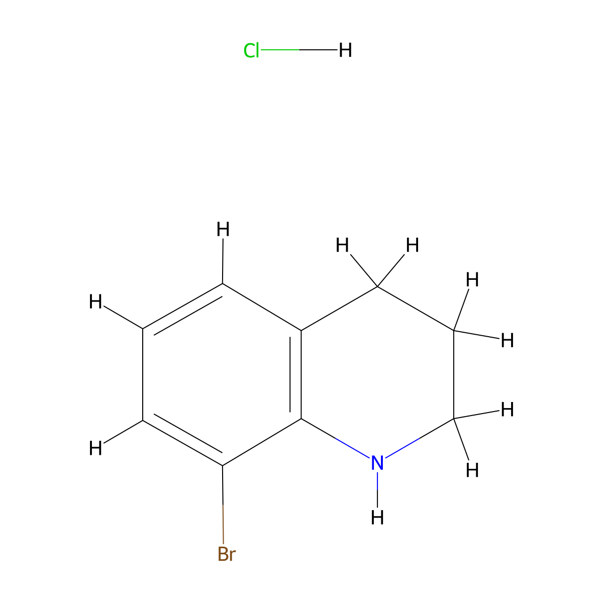 8-Bromo-1,2,3,4-tetrahydroquinoline hydrochloride molecular structure, CAS 1221724-17-9