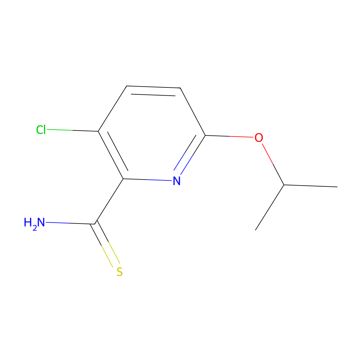 3-Chloro-6-(propan-2-yloxy)pyridine-2-carbothioamide molecular structure, CAS 1221724-19-1