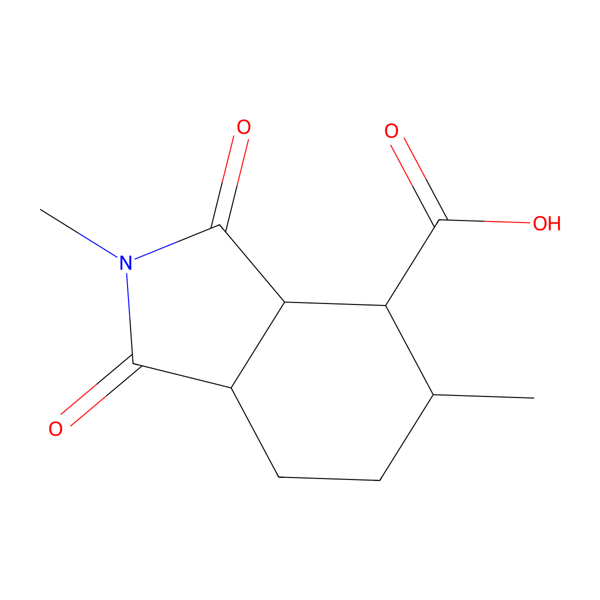 2,5-dimethyl-1,3-dioxo-octahydro-1H-isoindole-4-carboxylic acid molecular structure, CAS 1221724-20-4