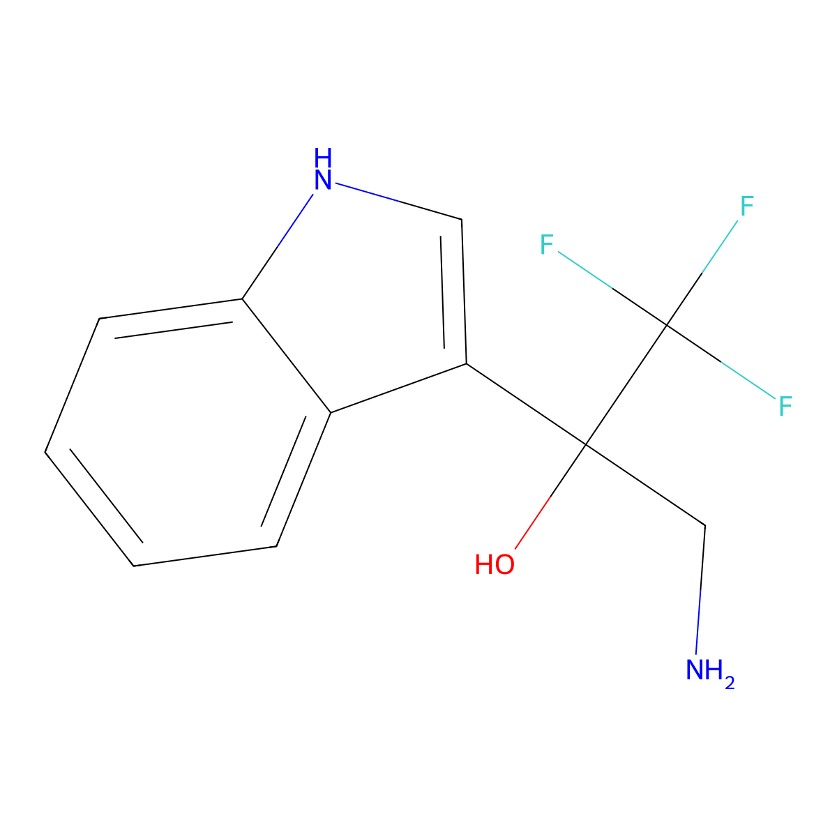 3-amino-1,1,1-trifluoro-2-(1H-indol-3-yl)propan-2-ol molecular structure, CAS 1221724-22-6