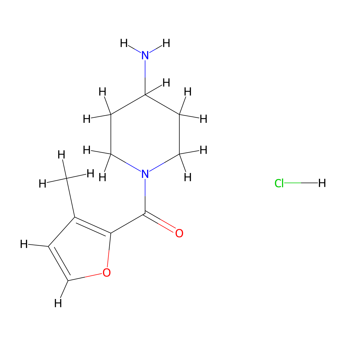 1-[(3-Methylfuran-2-yl)carbonyl]piperidin-4-amine hydrochloride molecular structure, CAS 1221724-33-9