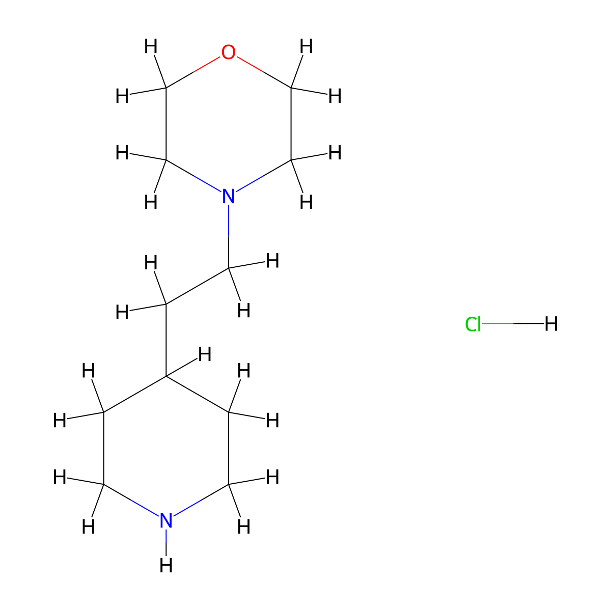 4-[2-(Piperidin-4-yl)ethyl]morpholine hydrochloride molecular structure, CAS 1221724-34-0