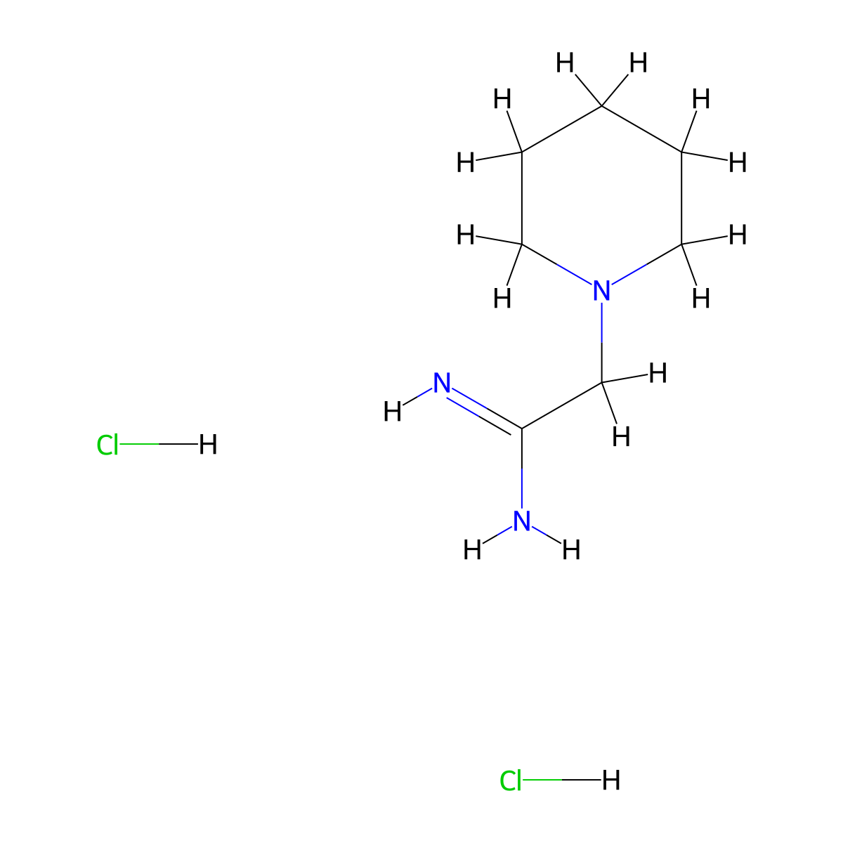 2-(Piperidin-1-yl)ethanimidamide dihydrochloride molecular structure, CAS 1221724-37-3