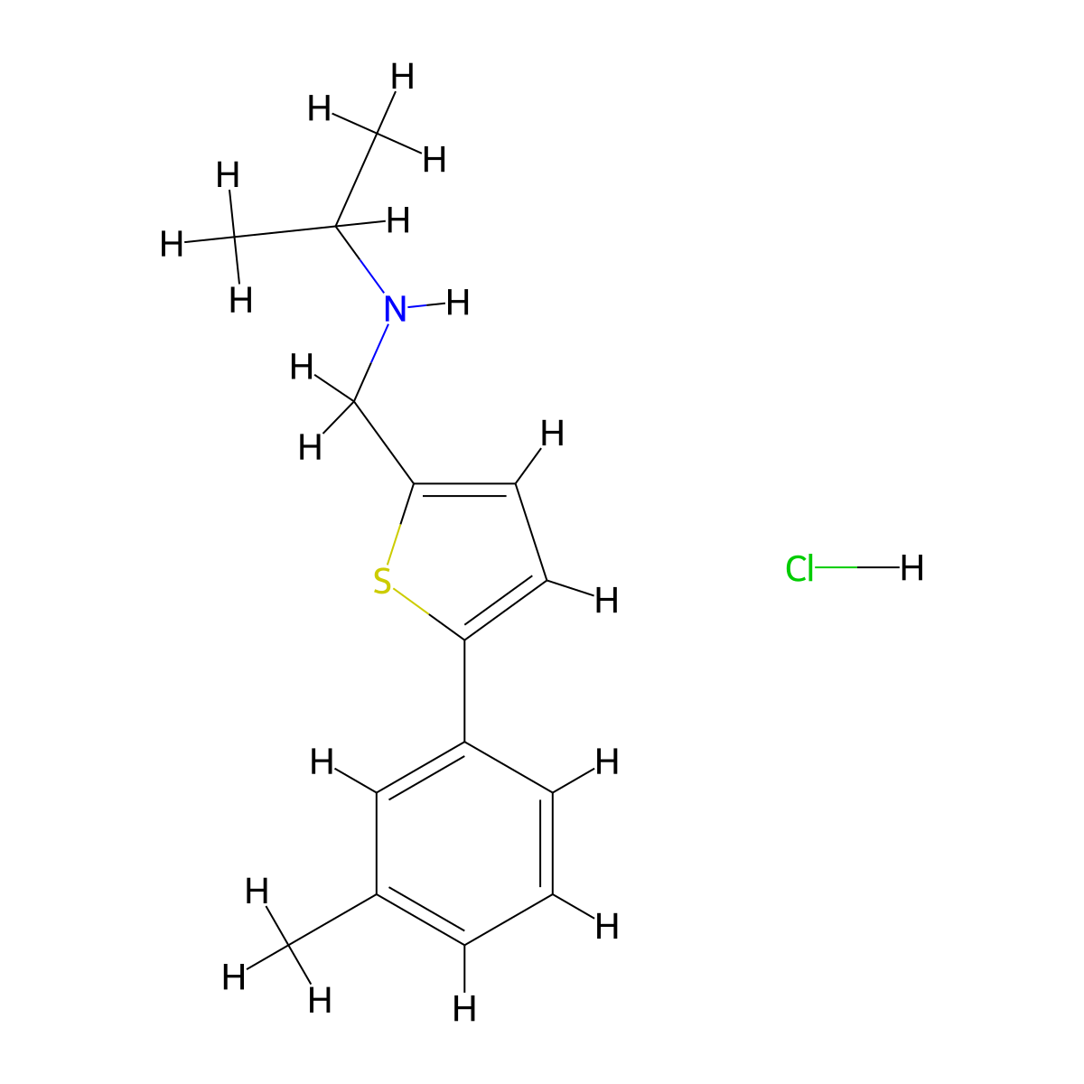 {[5-(3-Methylphenyl)thiophen-2-yl]methyl}(propan-2-yl)amine hydrochloride molecular structure, CAS 1221724-39-5