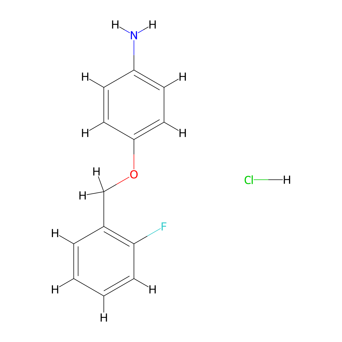 4-[(2-Fluorophenyl)methoxy]aniline hydrochloride molecular structure, CAS 1221724-44-2