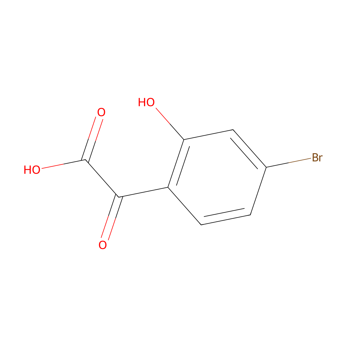 2-(4-Bromo-2-hydroxyphenyl)-2-oxoacetic acid molecular structure, CAS 1221724-46-4