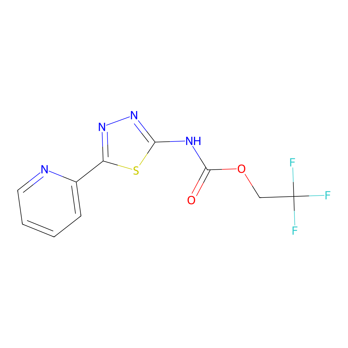 2,2,2-trifluoroethyl N-[5-(pyridin-2-yl)-1,3,4-thiadiazol-2-yl]carbamate molecular structure, CAS 1221724-47-5