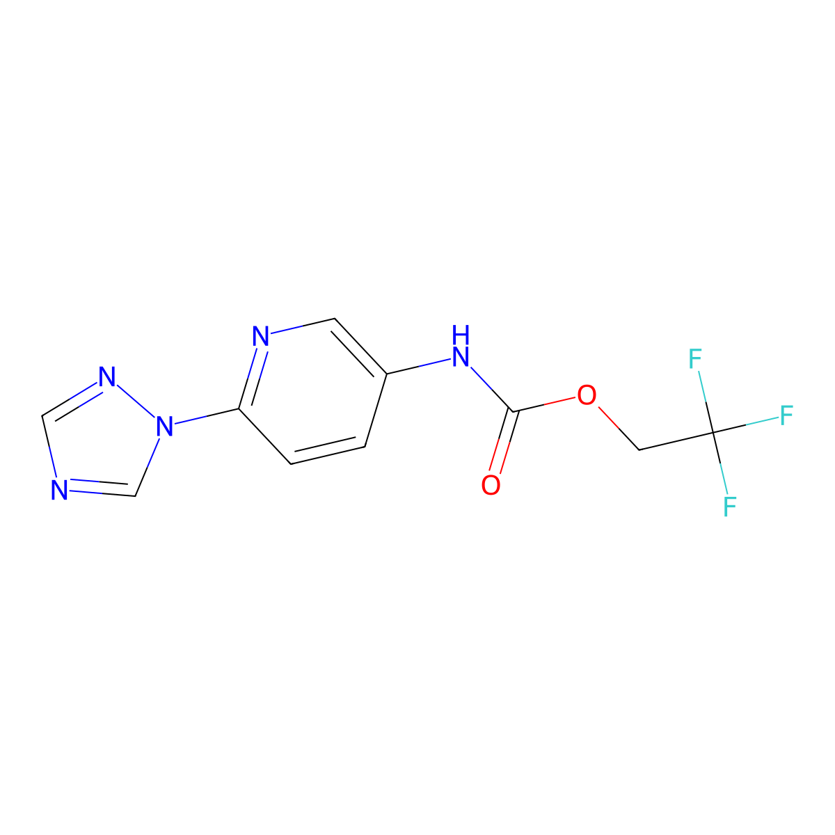 2,2,2-trifluoroethyl N-[6-(1H-1,2,4-triazol-1-yl)pyridin-3-yl]carbamate molecular structure, CAS 1221724-49-7