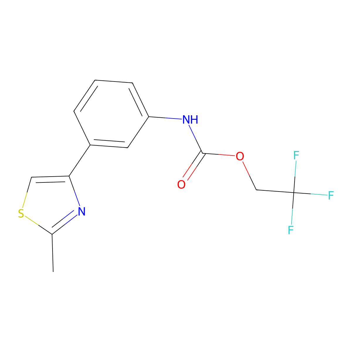 2,2,2-trifluoroethyl N-[3-(2-methyl-1,3-thiazol-4-yl)phenyl]carbamate molecular structure, CAS 1221724-56-6