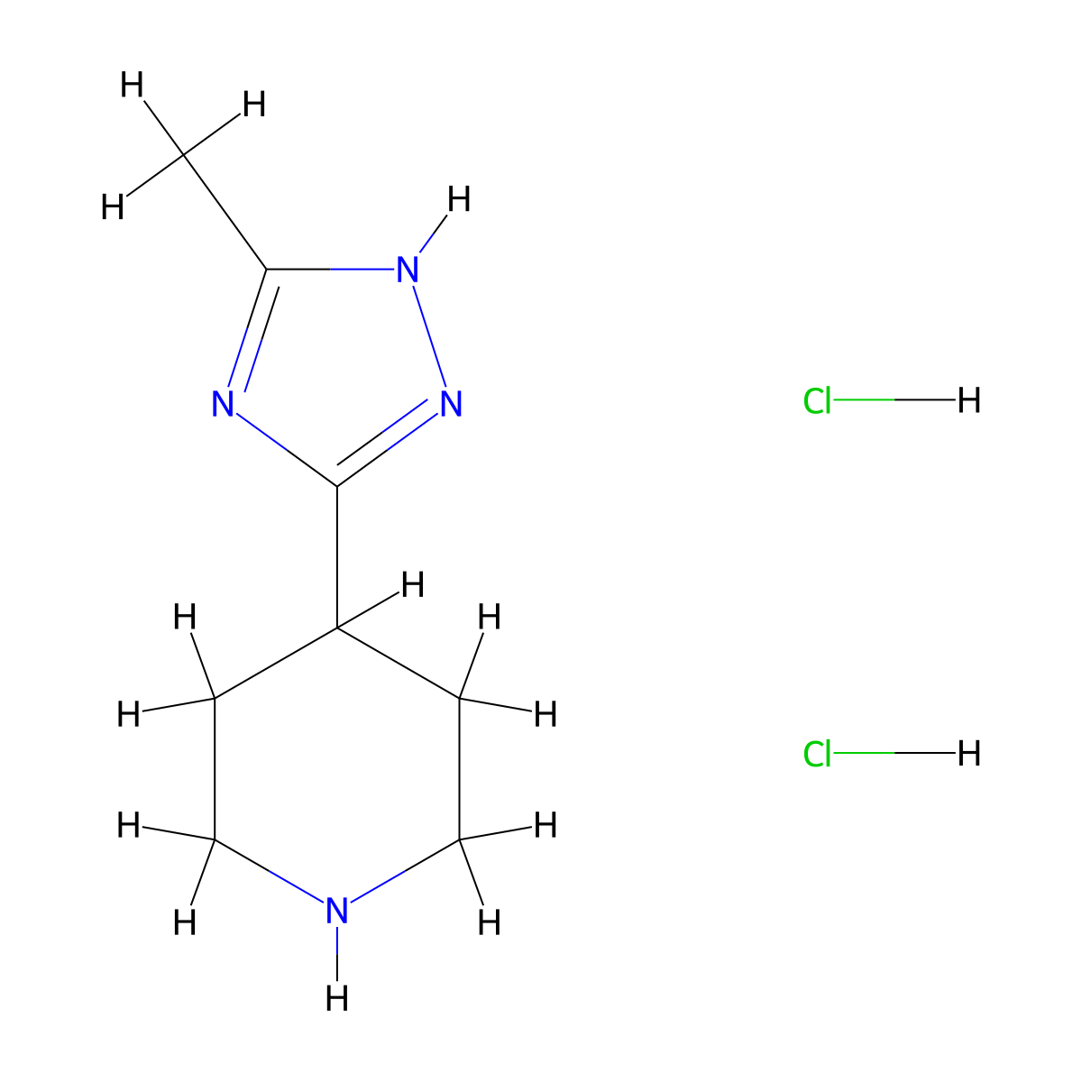4-(5-methyl-1H-1,2,4-triazol-3-yl)piperidine dihydrochloride molecular structure, CAS 1221724-59-9