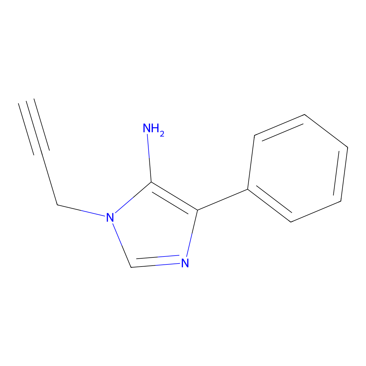 4-phenyl-1-(prop-2-yn-1-yl)-1H-imidazol-5-amine molecular structure, CAS 1221724-62-4