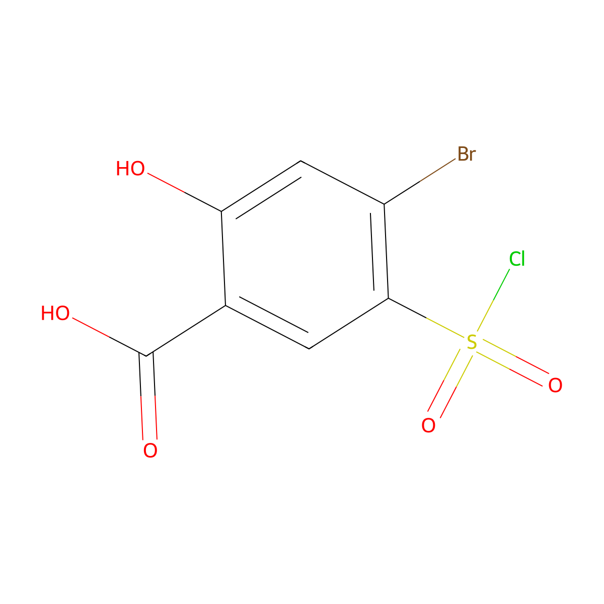 4-Bromo-5-(chlorosulfonyl)-2-hydroxybenzoic acid molecular structure, CAS 1221724-70-4