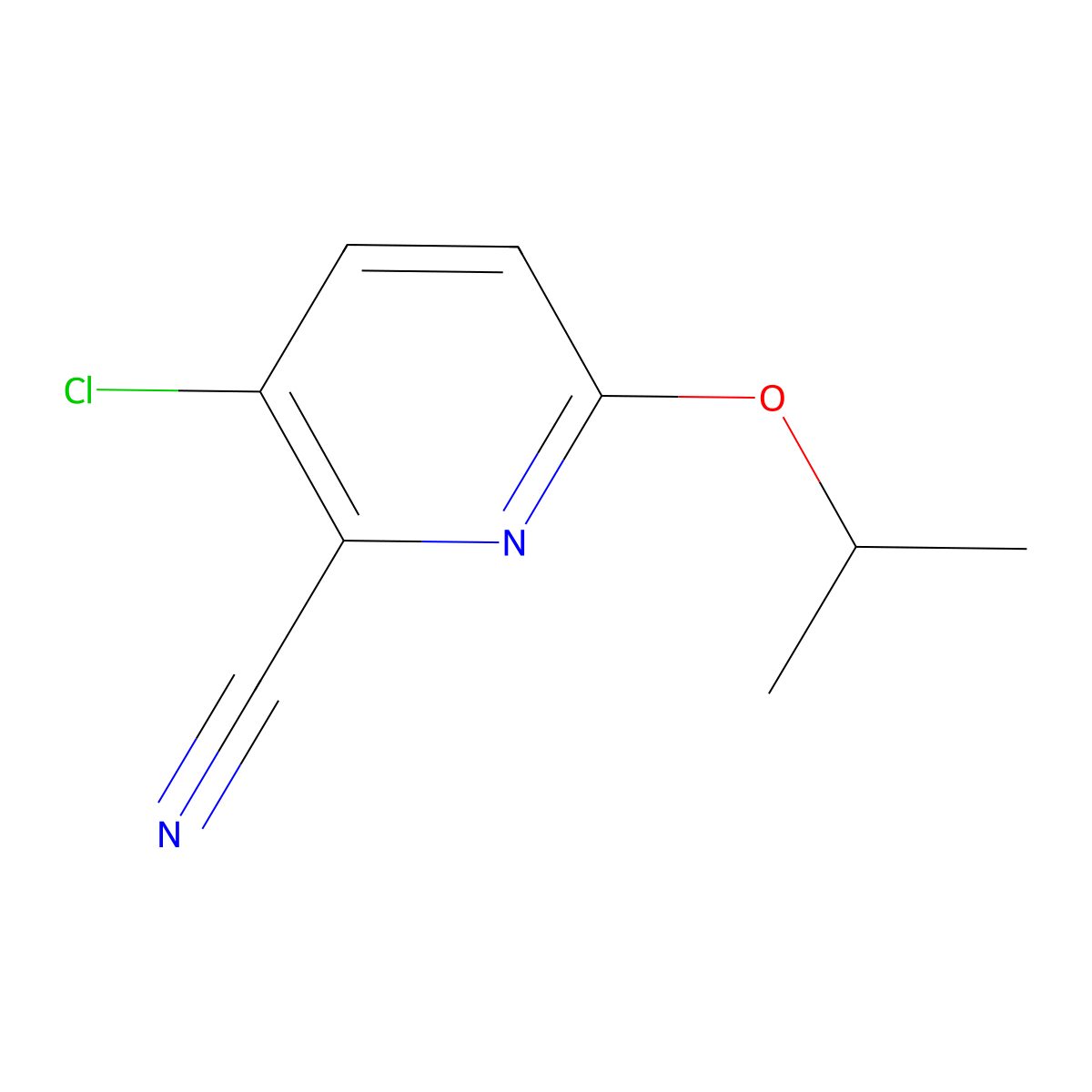3-Chloro-6-(propan-2-yloxy)pyridine-2-carbonitrile molecular structure, CAS 1221724-71-5