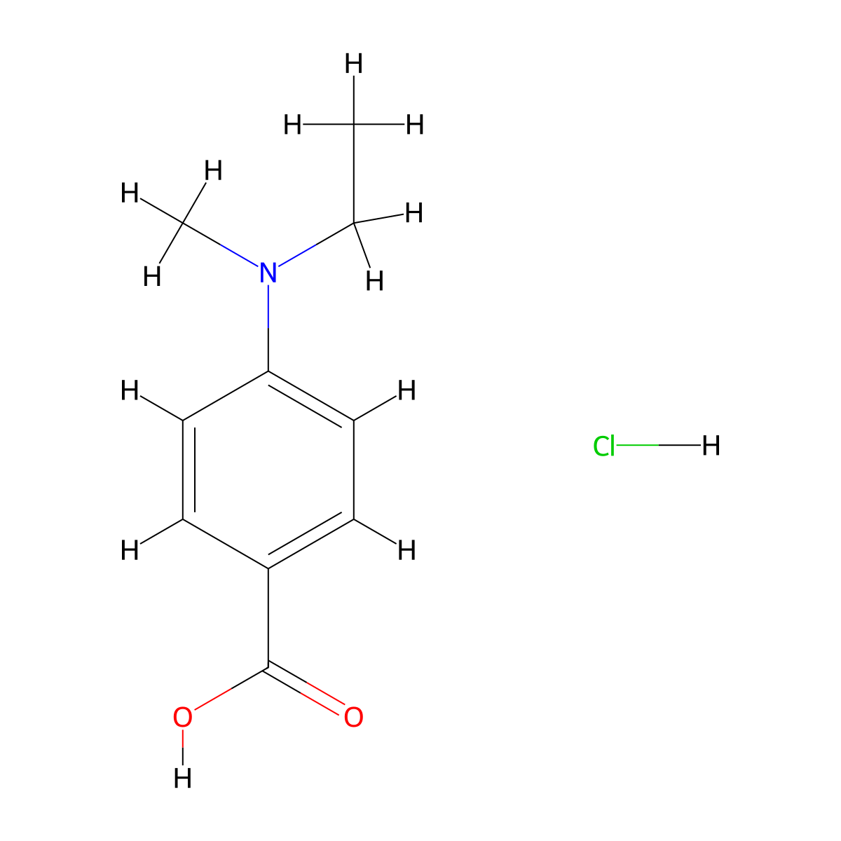 4-(Ethyl(methyl)amino)benzoic acid hydrochloride molecular structure, CAS 1221724-72-6