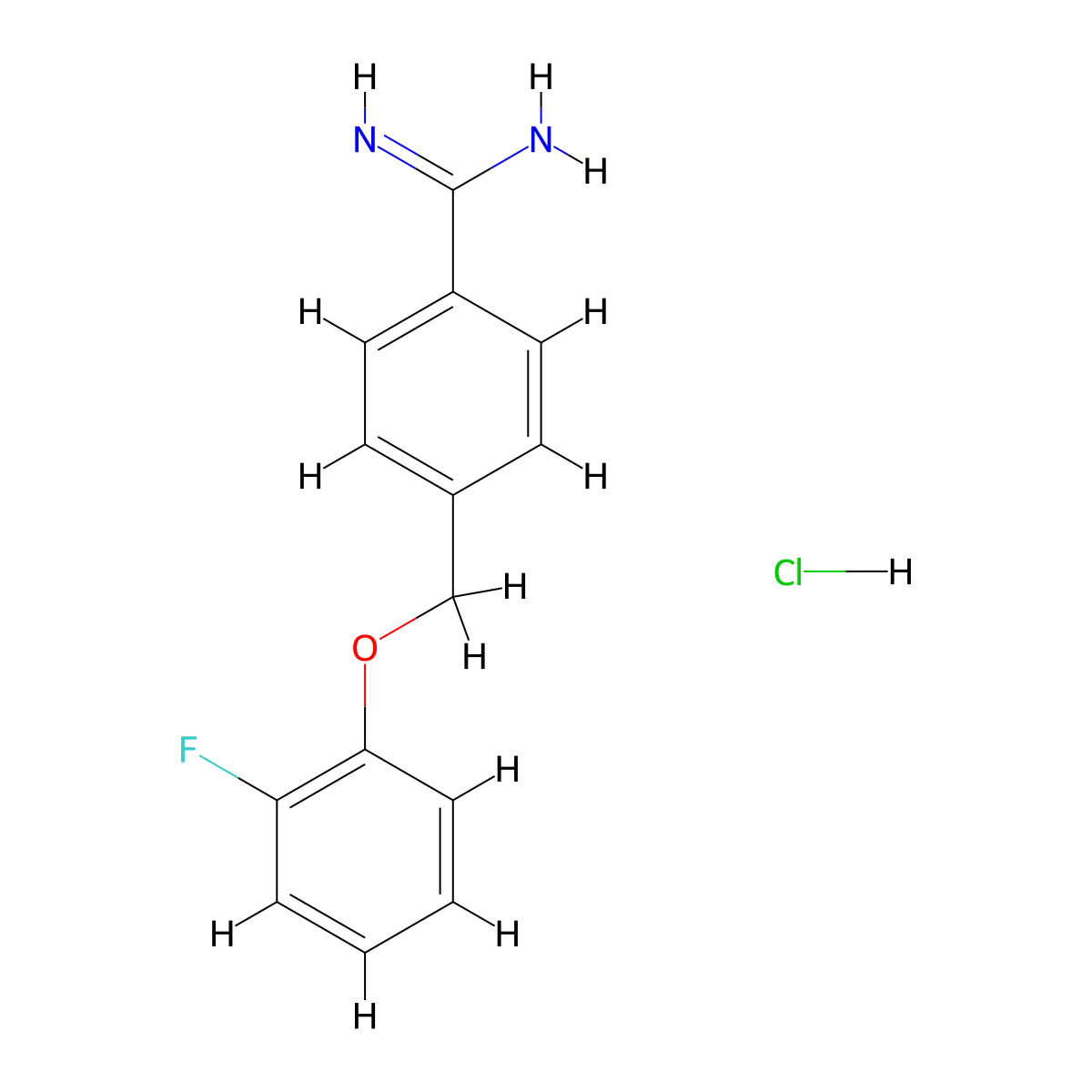 4-(2-Fluorophenoxymethyl)benzene-1-carboximidamide hydrochloride molecular structure, CAS 1221724-73-7