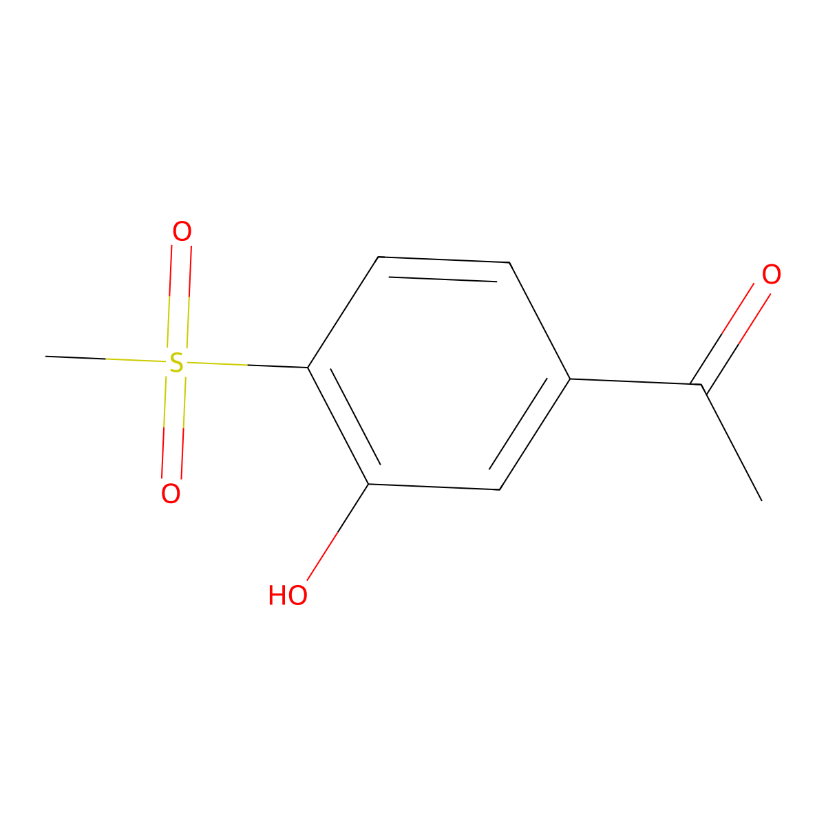 1-(3-Hydroxy-4-methanesulfonylphenyl)ethan-1-one molecular structure, CAS 1221724-76-0
