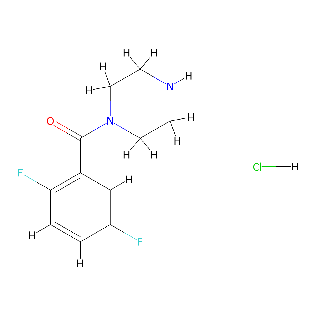 1-(2,5-Difluorobenzoyl)piperazine hydrochloride molecular structure, CAS 1221724-79-3