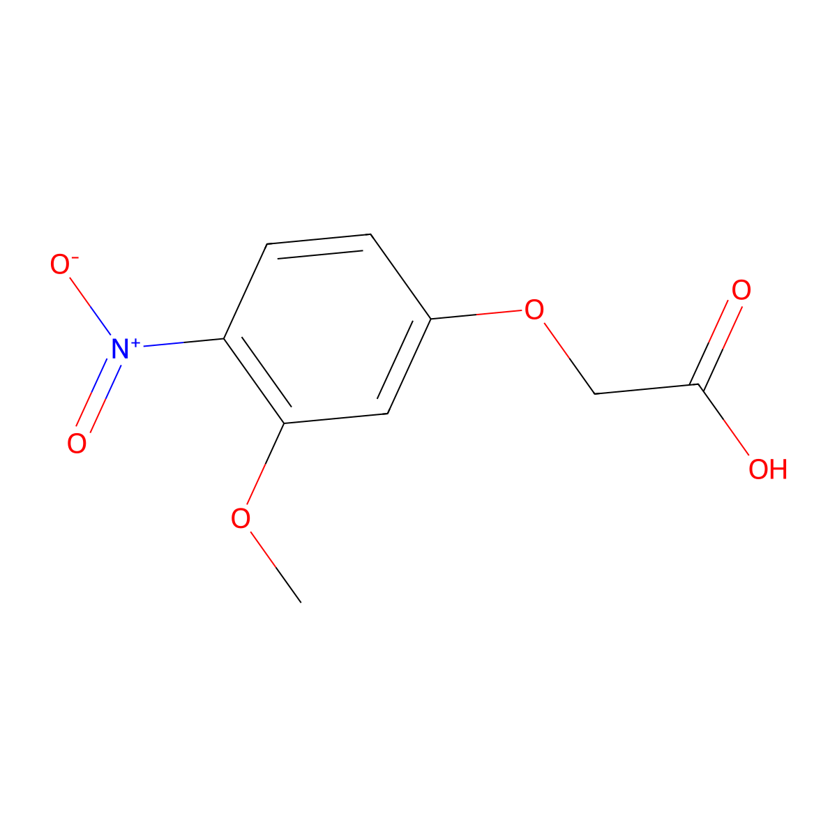 2-(3-Methoxy-4-nitrophenoxy)acetic acid molecular structure, CAS 1221724-83-9