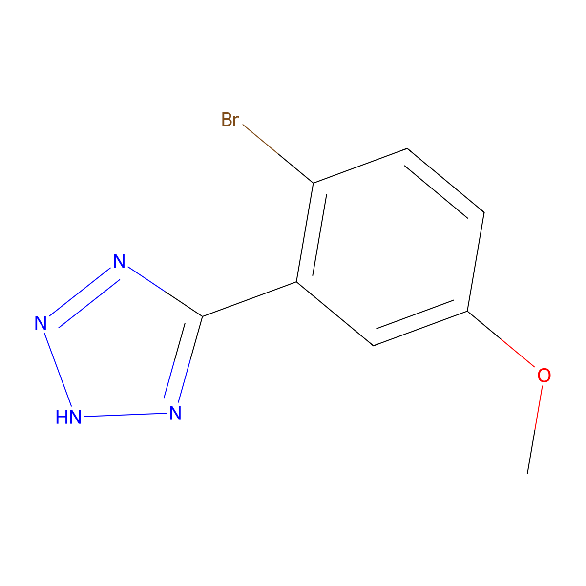 5-(2-bromo-5-methoxyphenyl)-1H-1,2,3,4-tetrazole molecular structure, CAS 1221724-85-1