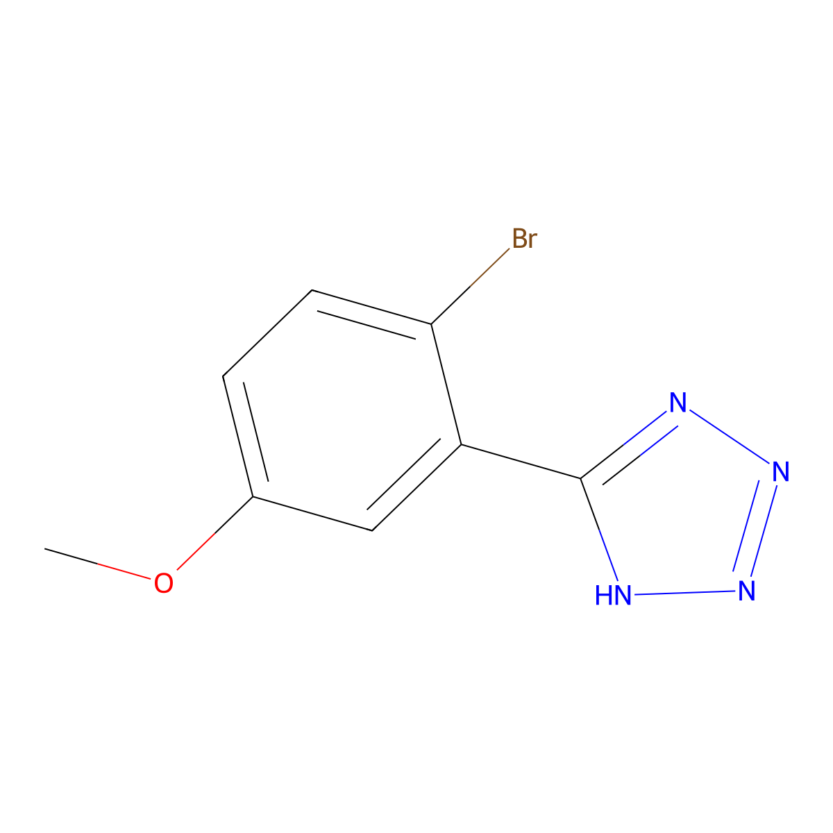 5-(2-bromo-5-methoxyphenyl)-1H-1,2,3,4-tetrazole molecular structure, CAS 1221724-85-1