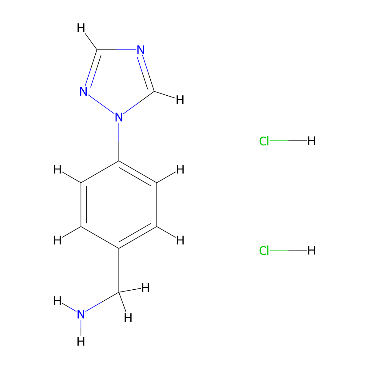 [4-(1H-1,2,4-triazol-1-yl)phenyl]methanamine dihydrochloride molecular structure, CAS 1221724-87-3