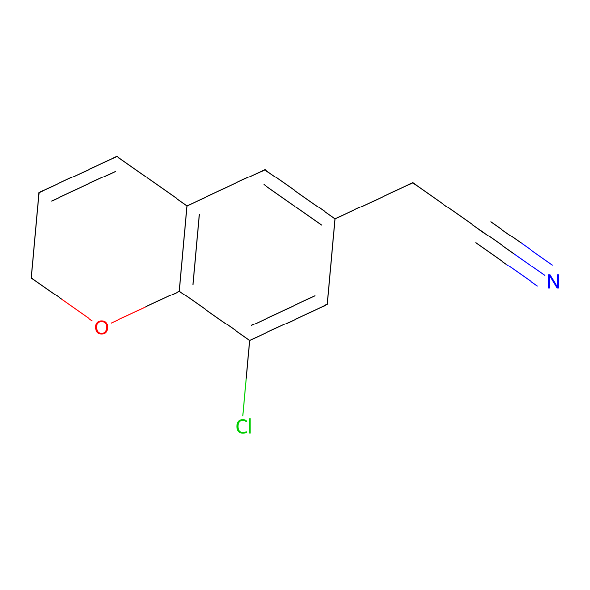 2-(8-chloro-2H-chromen-6-yl)acetonitrile molecular structure, CAS 1221724-90-8