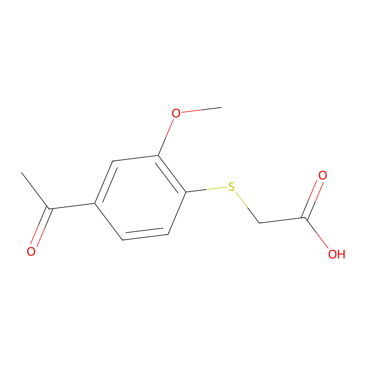 2-[(4-Acetyl-2-methoxyphenyl)sulfanyl]acetic acid molecular structure, CAS 1221724-93-1
