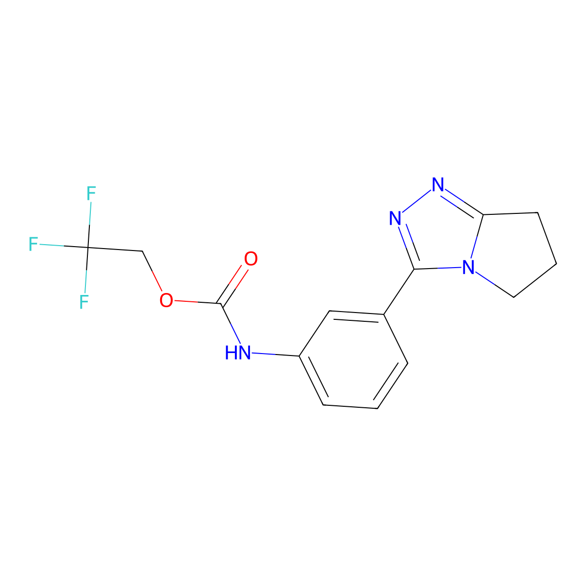 2,2,2-trifluoroethyl N-(3-{5H,6H,7H-pyrrolo[2,1-c][1,2,4]triazol-3-yl}phenyl)carbamate molecular structure, CAS 1221725-30-9