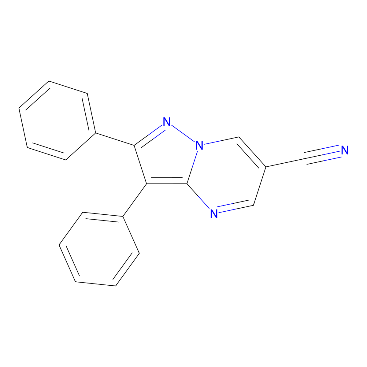 2,3-Diphenylpyrazolo[1,5-a]pyrimidine-6-carbonitrile molecular structure, CAS 1221725-35-4